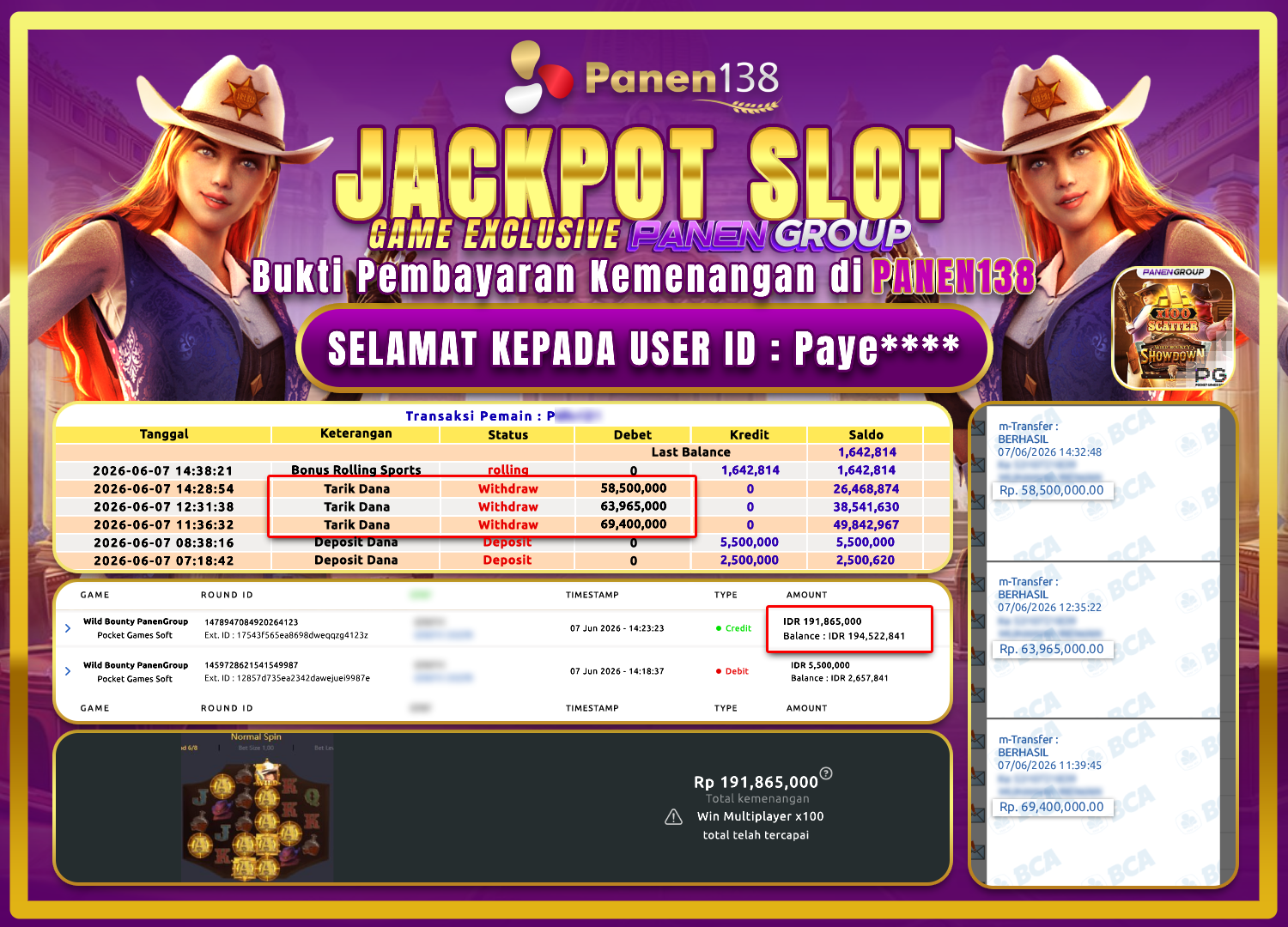 HOKI BANGET! WILD BOUNTY PECAH 191 JUTA DI PANEN138! - PANEN138