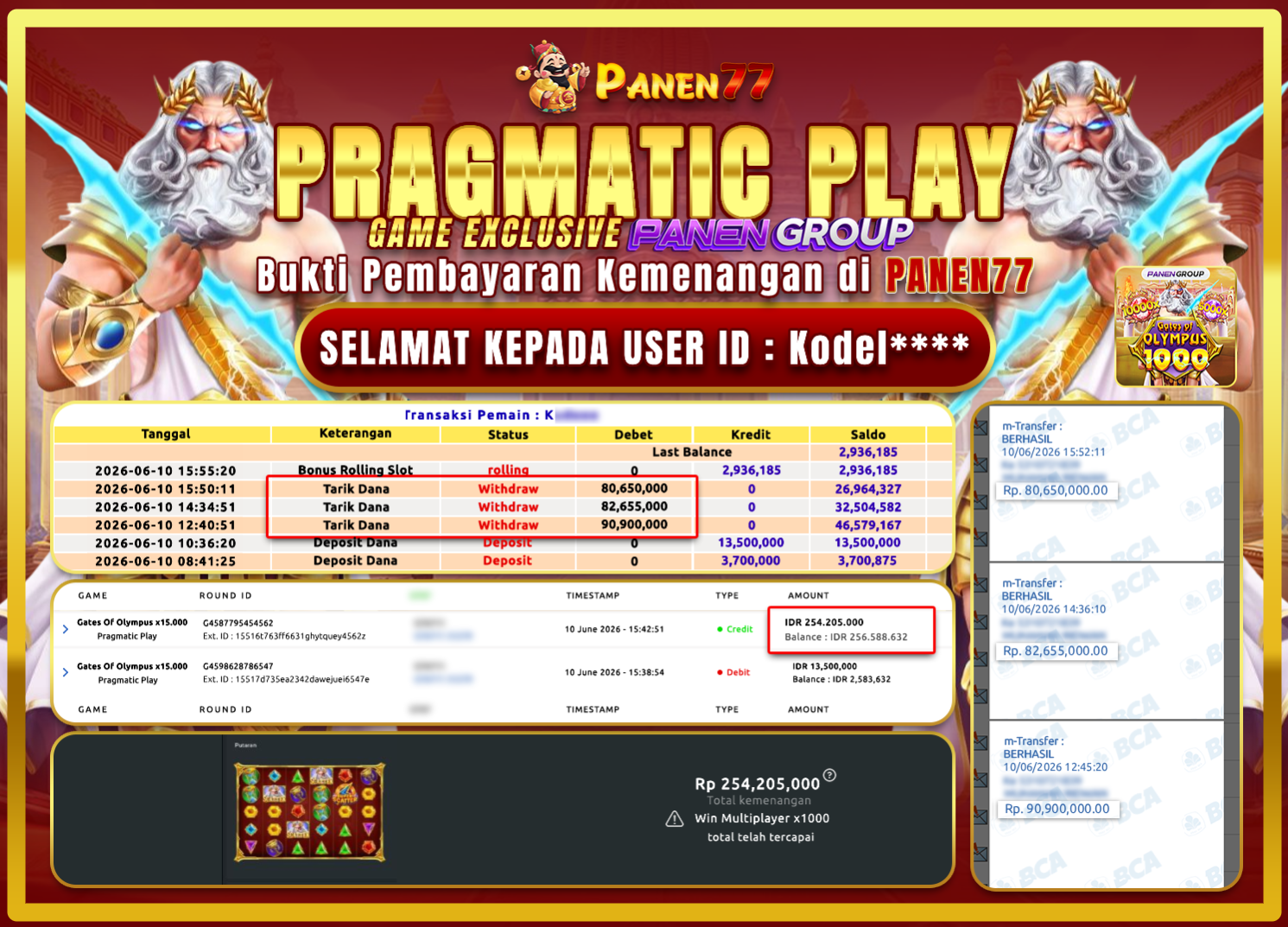SERU BANGET! GATES OF OLYMPUS BAYAR 254 JUTA LUNAS! - PANEN77